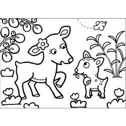 Раскраска: лань (Животные) #1125 - Бесплатные раскраски для печати