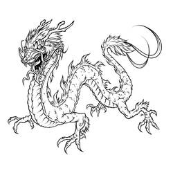 Раскраска: дракон (Животные) #5698 - Бесплатные раскраски для печати