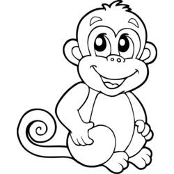 Раскраска: обезьяна (Животные) #14150 - Бесплатные раскраски для печати