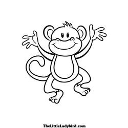 Раскраска: обезьяна (Животные) #14167 - Бесплатные раскраски для печати