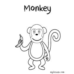 Раскраска: обезьяна (Животные) #14322 - Бесплатные раскраски для печати