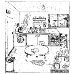 Раскраска: Кухня (Здания и Архитектура) #63575 - Бесплатные раскраски для печати