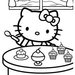 Раскраска: Привет котенок (мультфильмы) #36925 - Бесплатные раскраски для печати