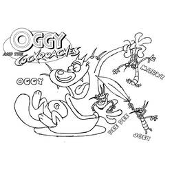 Раскраска: Огги и Каффардс (мультфильмы) #37860 - Бесплатные раскраски для печати