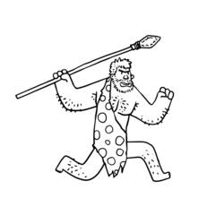 Раскраска: Доисторический человек (Персонажи) #150416 - Бесплатные раскраски для печати