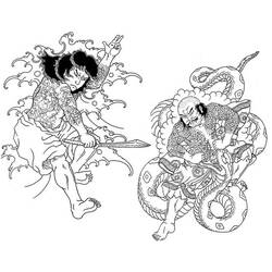 Раскраска: самурай (Персонажи) #107342 - Бесплатные раскраски для печати