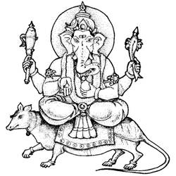 Раскраска: Индуистская мифология: Ганеш (Боги и богини) #96876 - Бесплатные раскраски для печати