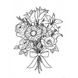 Раскраска: Букет цветов (природа) #160806 - Бесплатные раскраски для печати