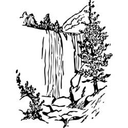 Раскраска: водопад (природа) #159910 - Бесплатные раскраски для печати