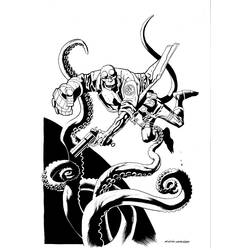 Раскраска: Hellboy (Супер герой) #78504 - Бесплатные раскраски для печати