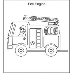 Раскраска: Пожарная машина (транспорт) #135816 - Бесплатные раскраски для печати