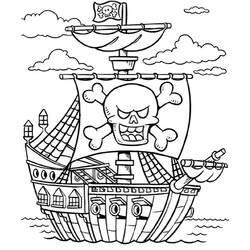 Раскраска: Пиратский корабль (транспорт) #138239 - Бесплатные раскраски для печати
