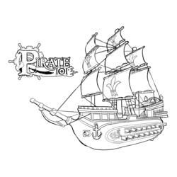 Раскраска: Пиратский корабль (транспорт) #138243 - Бесплатные раскраски для печати