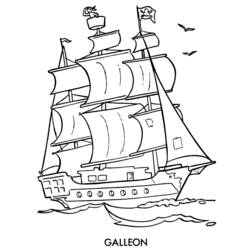 Раскраска: Пиратский корабль (транспорт) #138246 - Бесплатные раскраски для печати