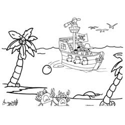 Раскраска: Пиратский корабль (транспорт) #138278 - Бесплатные раскраски для печати