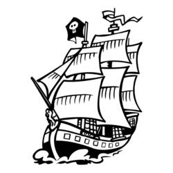Раскраска: Пиратский корабль (транспорт) #138379 - Бесплатные раскраски для печати
