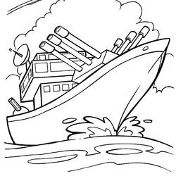 Раскраска: Военная лодка (транспорт) #138454 - Бесплатные раскраски для печати